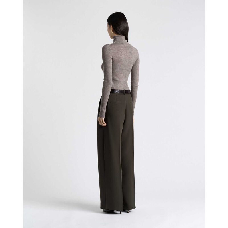 Cue Merino Turtle Neck Ribbed Knit image number 1